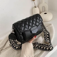 luxurious womens bags new pu leather handbags women fashion wide shoulder strap messenger bag purse simple style crossbody bag