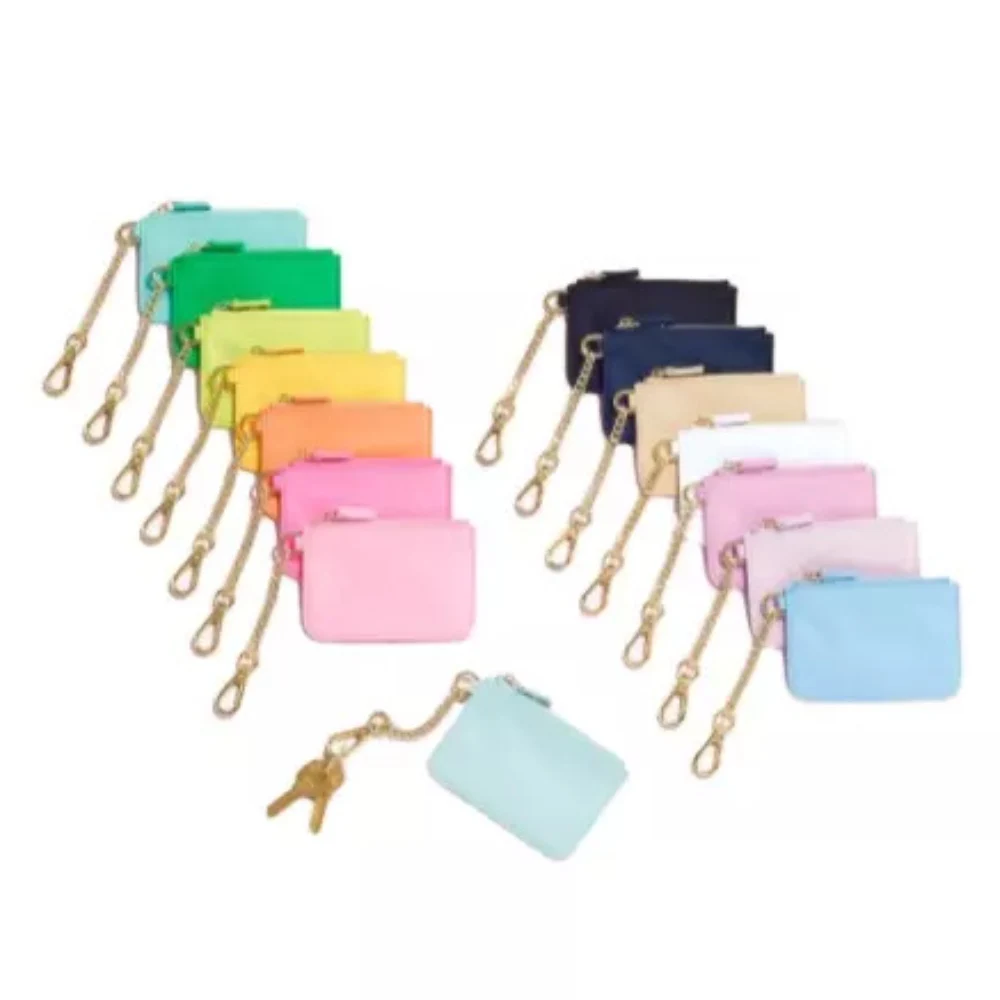 

Solid Color Nylon Coin Purse Women Letter Patches Money Purse Ladies Simple Waterproof Monogrammed Zipper Card Holder Wallet