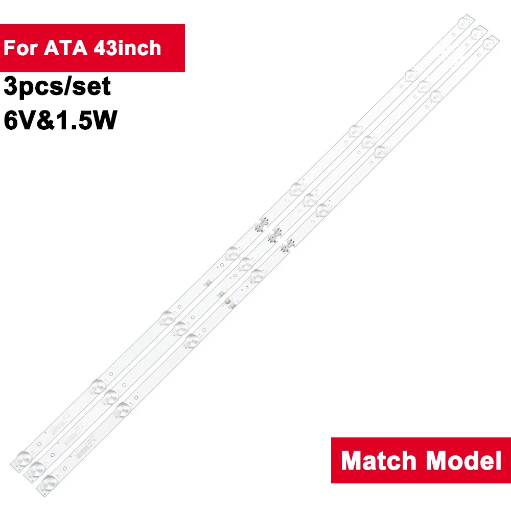 828mm 6V 1.5W TV Backlight Led Strip For ATA 43inch MS-L2317-A V5 2018-05-15 JS-D-JP43DM-A81E YS-L E469119 T43 E43DM100 303KJ315