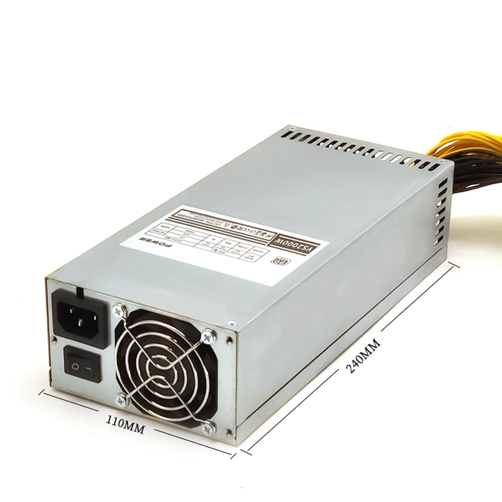

1800W 2U PSU PC Mining Power Mineirar Eth 1800W 6 Pin Miner Power Supply for 6 GPU Bitcoin Antminer S9 S7 L3+ D3 T9