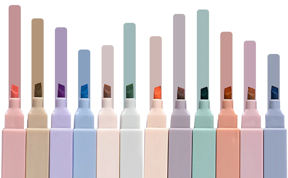 

Маркеры пастельные двусторонние, 12 шт., разные цвета