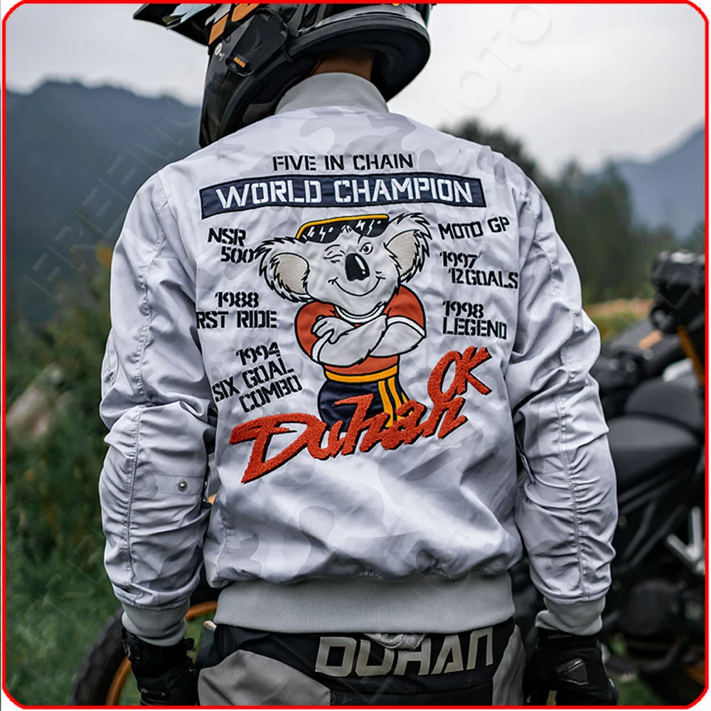 

DUHAN Motorcycle Jacket Flight Men's Cold-proof Motocross Jacket Motorbike Breathable Motorbike Riding Clothing Protective Gear