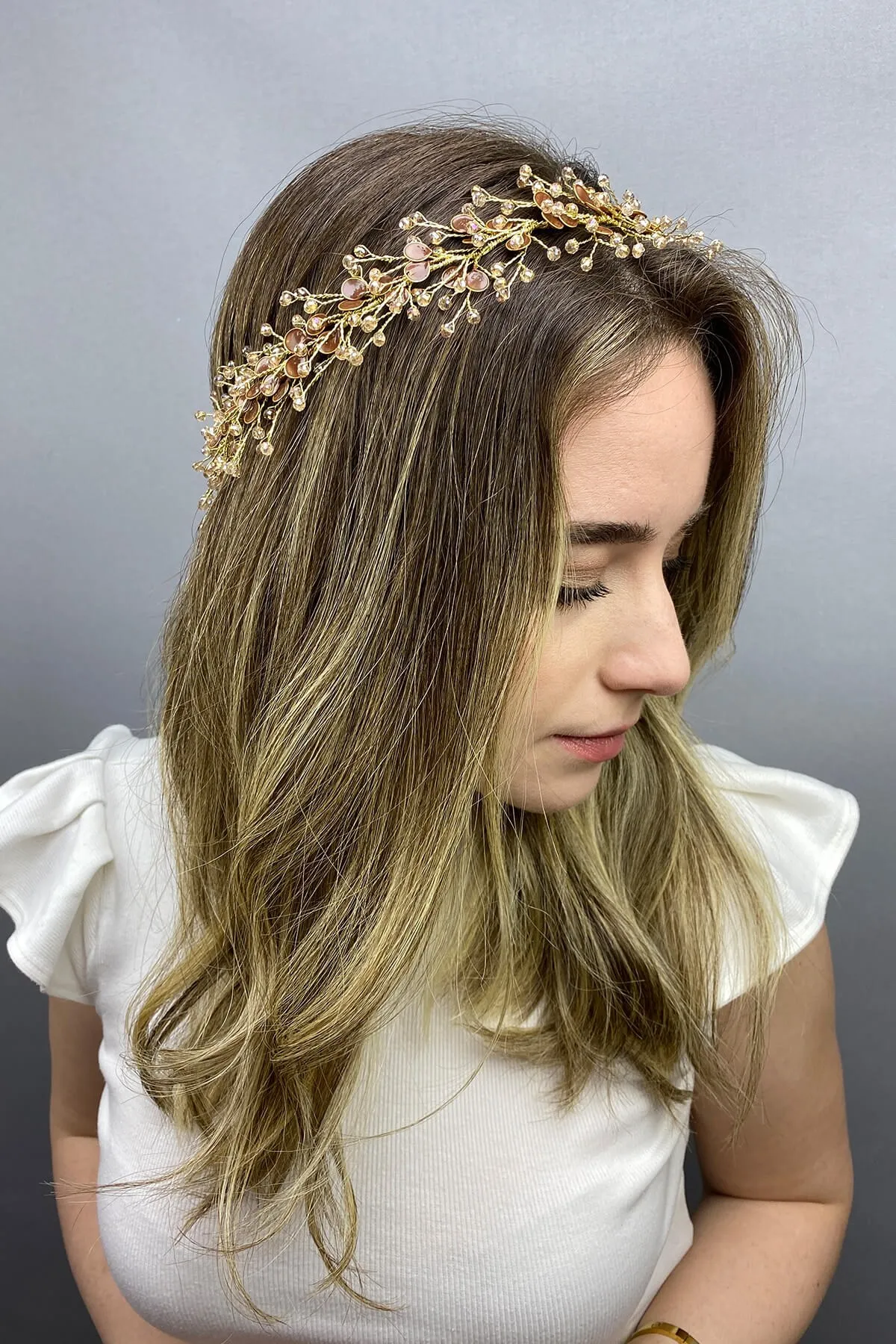 

Honey Color Enamel Spring Branch Hair Accessory