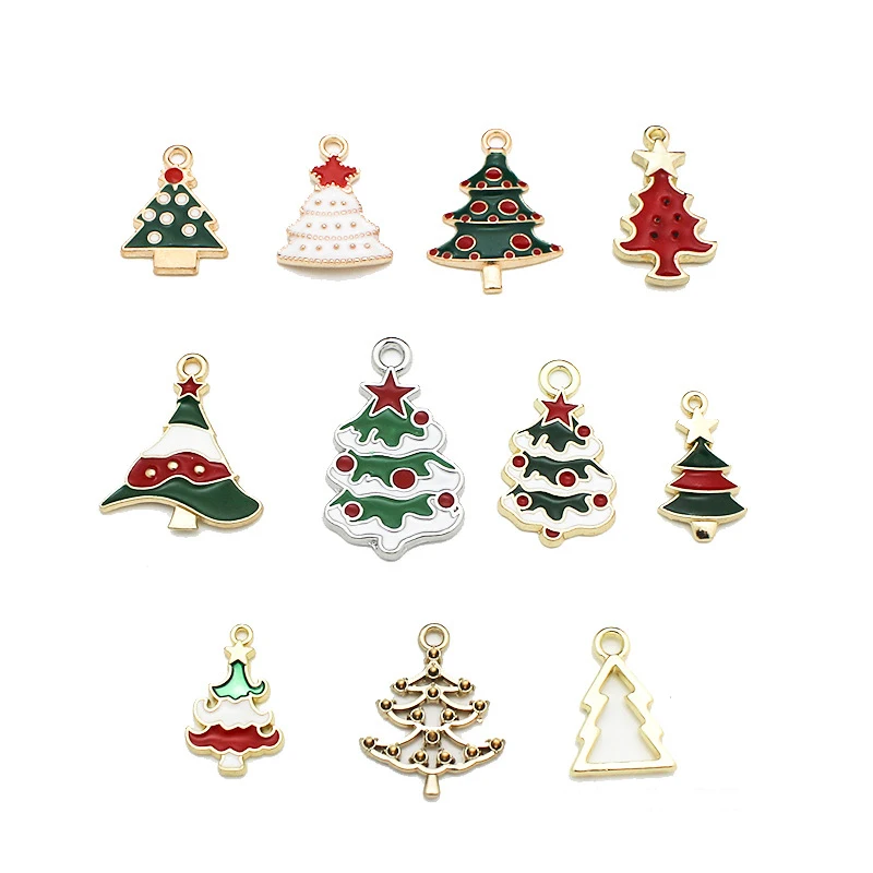 

10 шт./лот Подвески в виде рождественской елки, подвески «сделай сам», ожерелье, брелок для изготовления ювелирных изделий, аксессуары