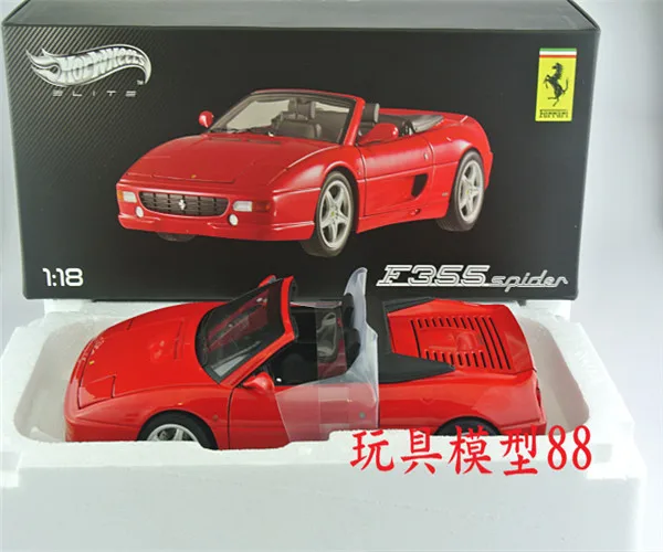 

Hot Wheels 1:18 Ferrari F355 Convertible Hardcover Alloy Fully Open Limited Edition Resin Metal Static Car Model