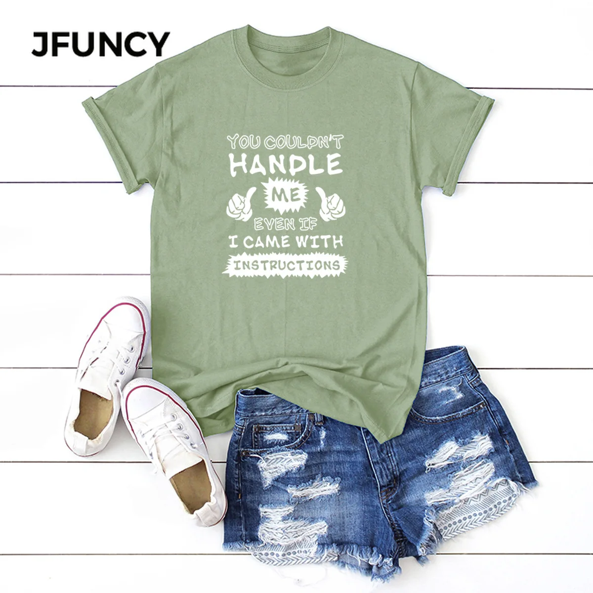 JFUNCY 2020 100% Cotton Women T-Shirt Creative Letter Printed Tees Tops  Short Sleeve Summer Casual Tshirt Woman Shirts