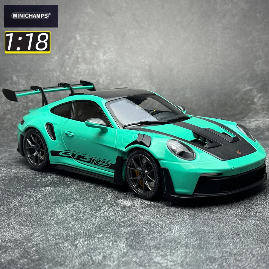 Мини-лампы масштаб 1:18 новый PORSCHE 911(992) GT3 RS 2024 модель автомобиля металлическая