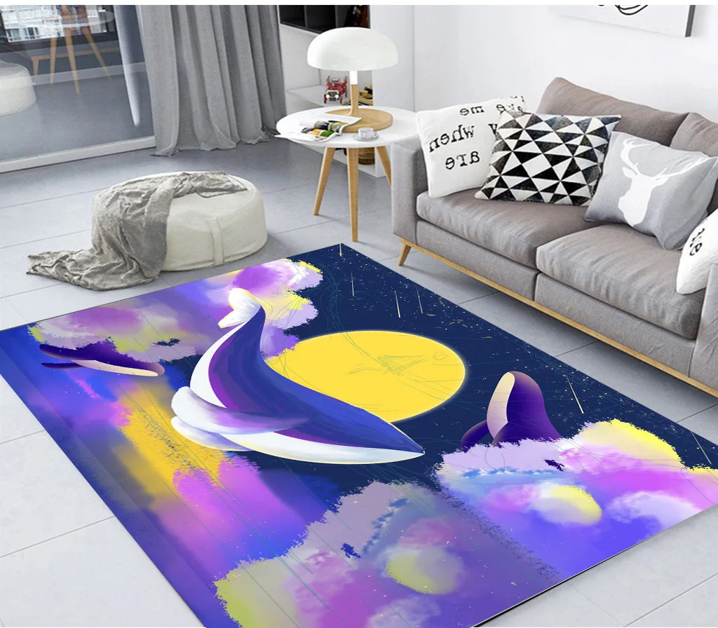 

Cute cartoon animal series Bunny and dream whale Door mat Anti-slip mat Carpet Living room Bedroom Home decoration
