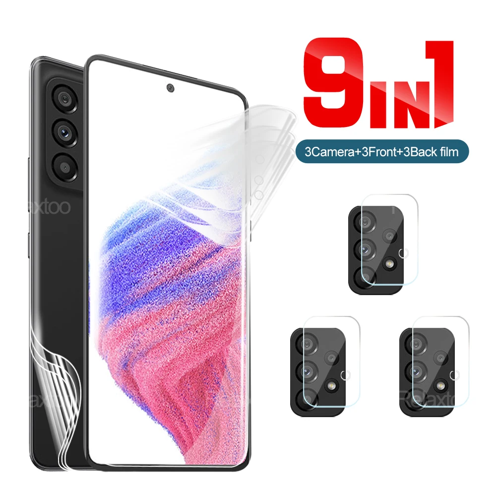 

Гидрогелевая пленка 9 в 1, задняя + передняя + объектив для Samsung Galaxy A53 5G A21s A51 A71 A41 A21 A52 A72 A32 A20 A30 A50 A70 A10 A40 A31 A02