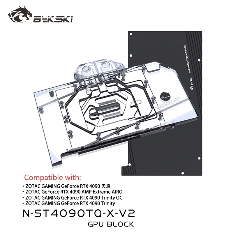 

Bykski N-ST4090TQ-X-V2 GPU Block for ZOTAC RTX4090 Trinity OC/AMP Extreme AIRO Video Card Water Cooling / Full Cover/ Radiator