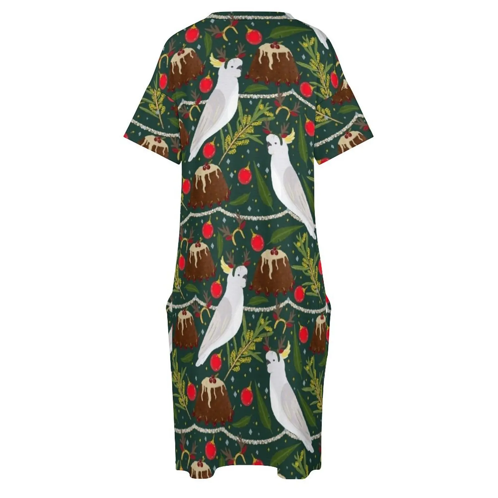 Рождественское платье с карманами из полиэстера