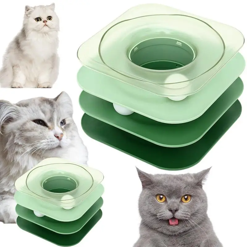 

Cat Spinner Toy Interactive Cat Toy Roller With 3-level Pet Accessory For Kitten Large And Small Medium Cats For Playing