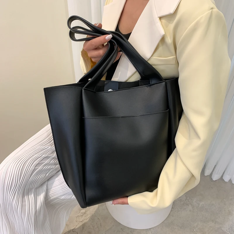 

Hot sale large women's bag large capacity shoulder bags high quality PU leather shoulder bags ladies wild bags sac a main femme