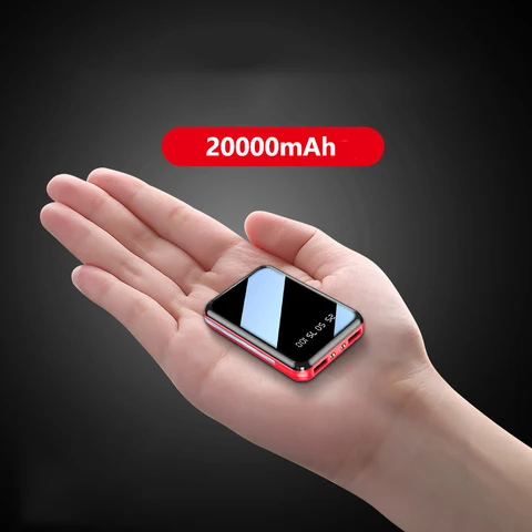 Портативное зарядное устройство Mini Power Bank 20000 мАч, внешний аккумулятор Powerbank для iPhone 16 15 X Samsung S24, Huawei Xiaomi Poverbank