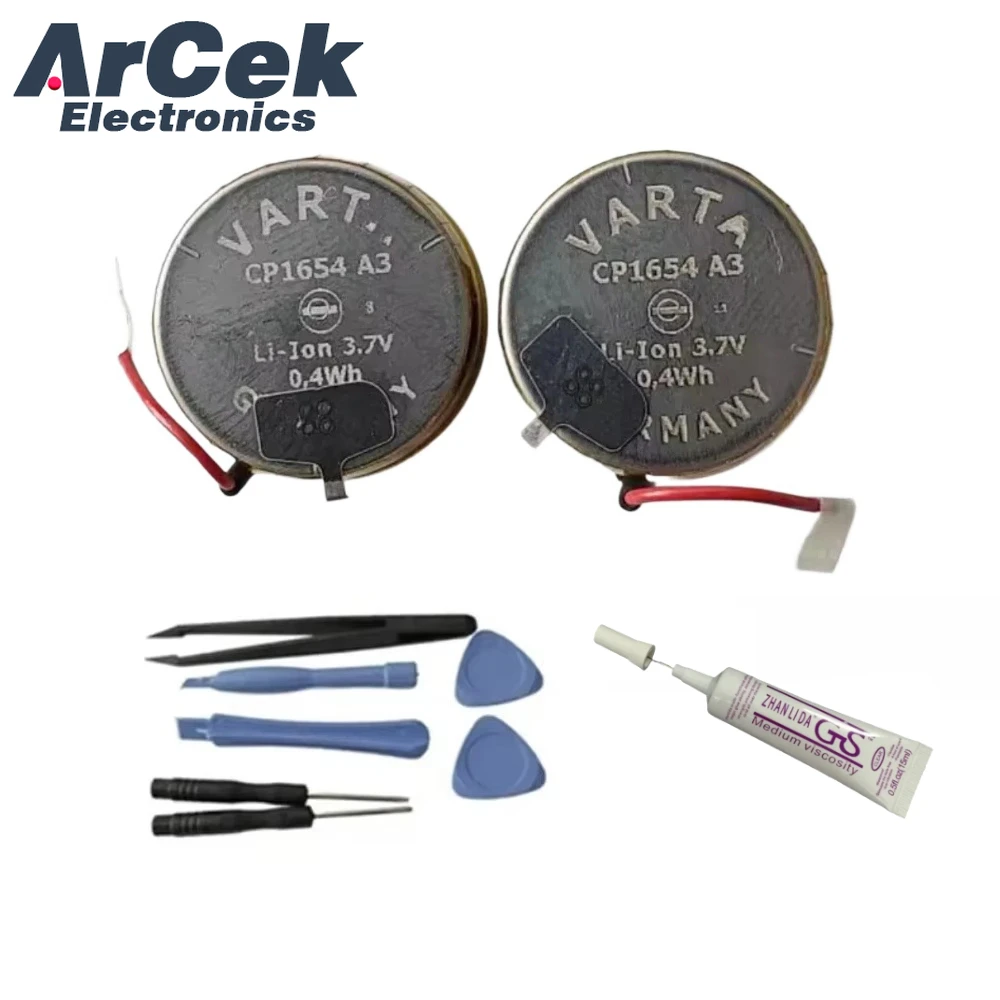 Фото 2 шт. 0,37 Втч аккумуляторная батарея CP1654 1654 3,7 В A3 для наушников BOSE QuietComfort QC 1,0 1st с набором инструментов для клея №1