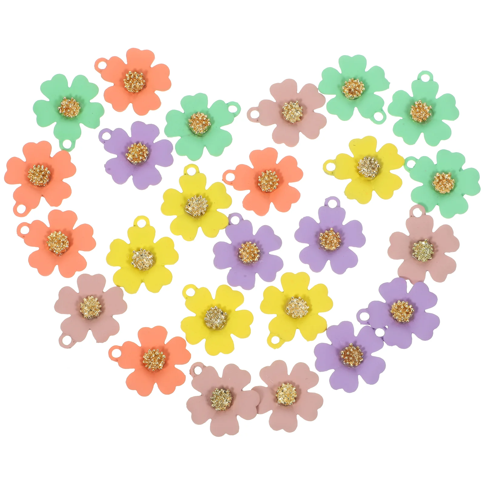 25Pcs Small Flower Pendants Jewelry Making Charms Lovely Necklace Pendants Flower Shape Charms