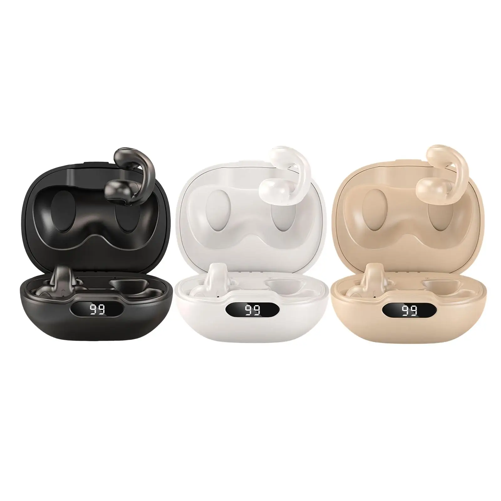 

Earphones Digital Screen Display with Mic Noise Reduction Durable Low Latency Headset for Running Driving Travel Workout Sports