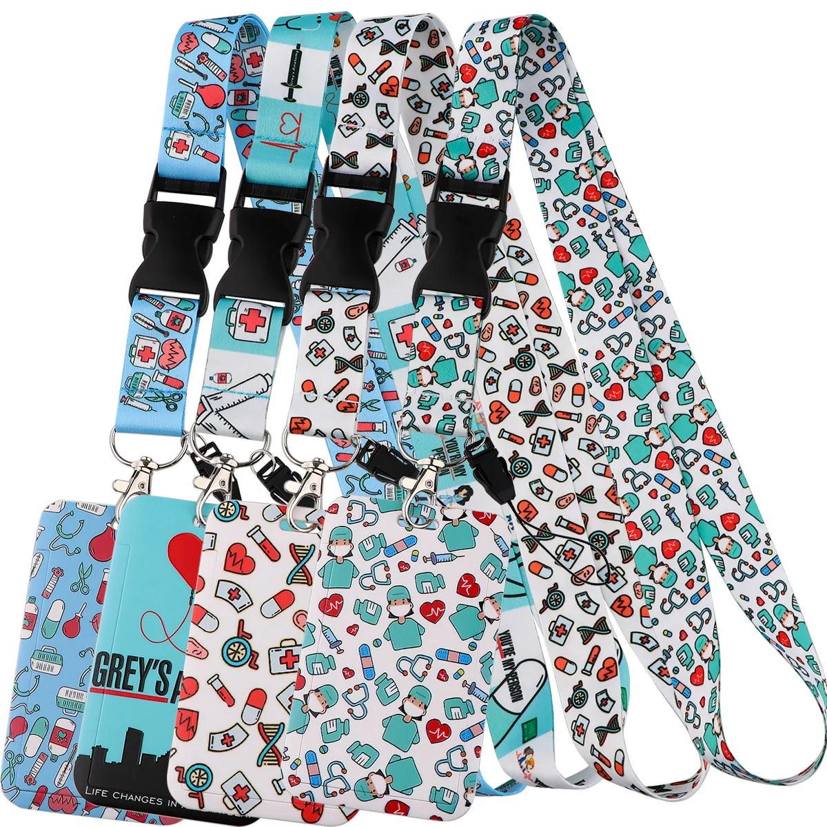 

Doctors Nurses Buckle Lanyards For Key Neck Strap Lanyards ID Badge Holder Keychain Key Holder Hang Rope Keyrings Accessories