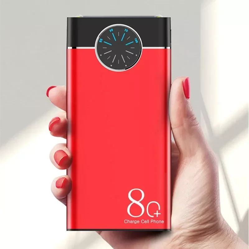 

NEW2023 Power Bank 50000mAh Portable Charger LED Light Poverbank Powerbank 80000 mAh External Battery For iPhone Xiaomi Samsung