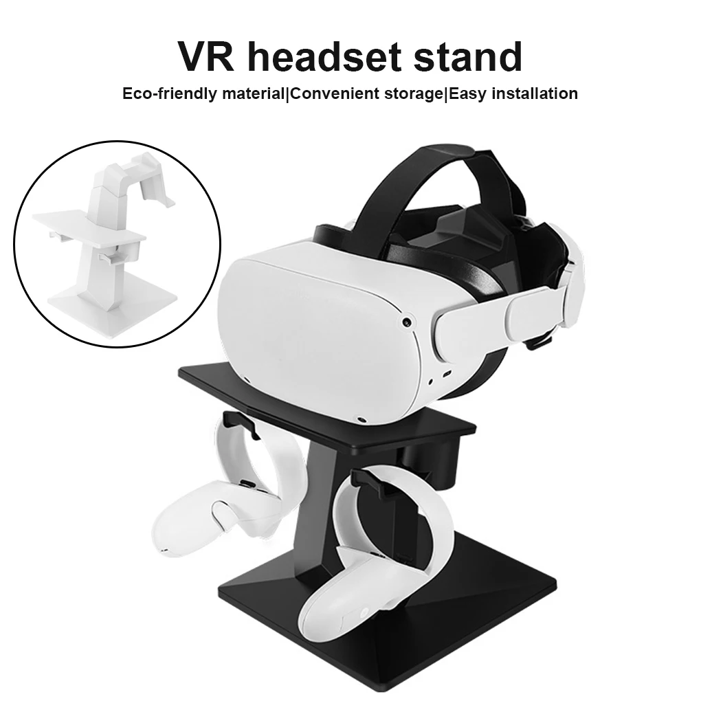

VR Stand Plastic Headset Display Holder Removable Rotatable Adjustable Touch Controller Mount Accessories Black