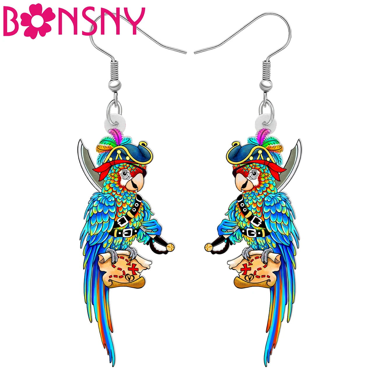 BONSNY Хэллоуин акриловая Новинка Карта сокровищ пиратский попугай искусственные