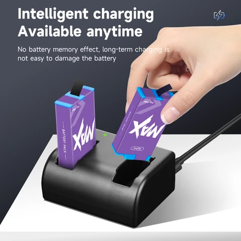 Литиевая аккумуляторная батарея для Go Pro Max, аккумулятор для экшн-камеры Gopro Max 360, аксессуары + 2 слота, светодиодное зарядное устройство