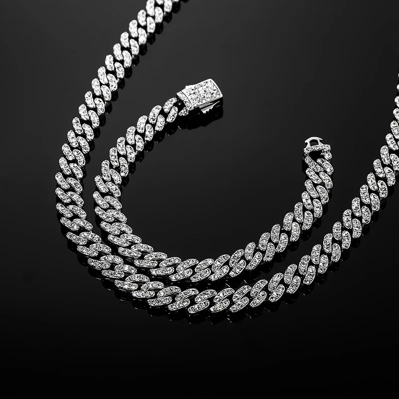 

Hip Hop 3A CZ Stone Paved Bling Ice Out 8mm Solid Round Cuban Miami Link Chain Necklace for Men Women Unisex Rapper Jewelry Gift