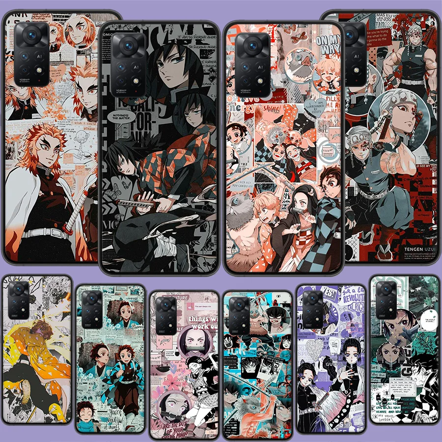 

Kimetsu No Yaiba Demon Slayer Anime Phone Case For Xiaomi Redmi Note 12 Pro Plus 5G 11 11E Pro 10 9 8 7 11T 11S 10S 4G 9T 8T 9S