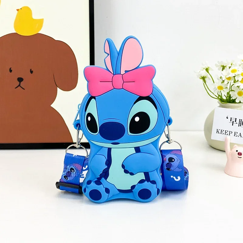 Disney Stitch Kawaii Angel Кошелек для мальчиков Детская мини-сумка хранения Сумка на плечо