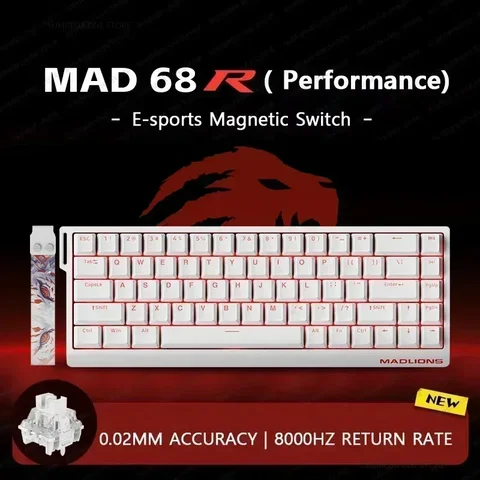 AI Madlions Mad 60he Mad 68he Проводная механическая клавиатура Игровой магнитный переключатель RT 0,02 мм 8K Скорость заката RGB Клавиатура с возможностью горячей замены