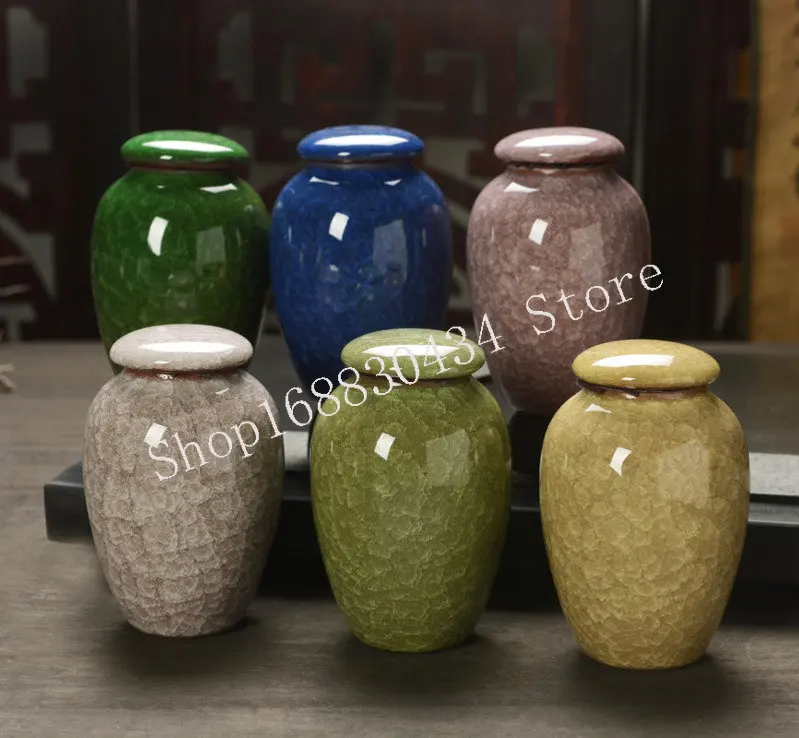 Маленькая компактная керамическая чайная коробка с трещинами для льда