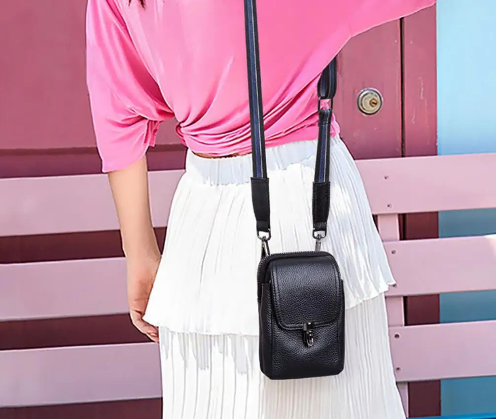 

2022 New Advanced Quality Leather Mini Broadband Waist Bag Designer Ladies Luxury Jewelry Vertical Cross -Body Mobile Phone Bag