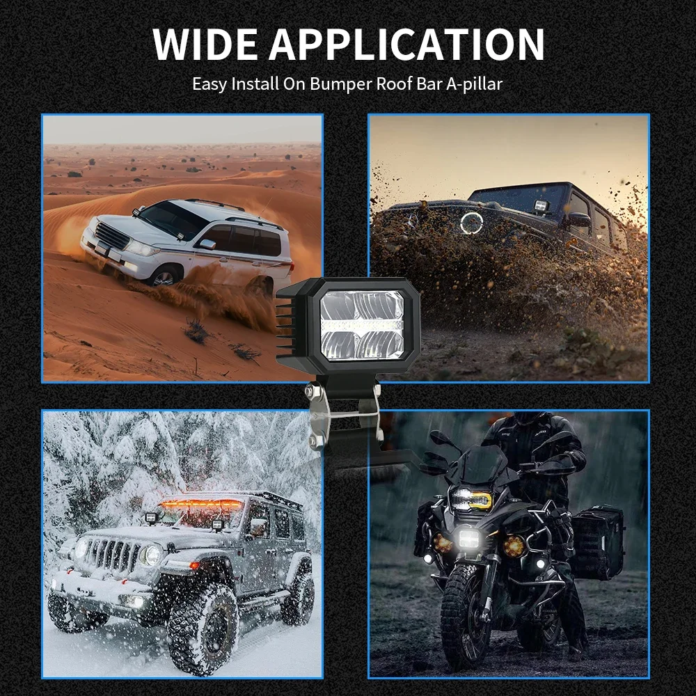 4-дюймовый рабочий свет квадратный прожектор комбинированный противотуманный