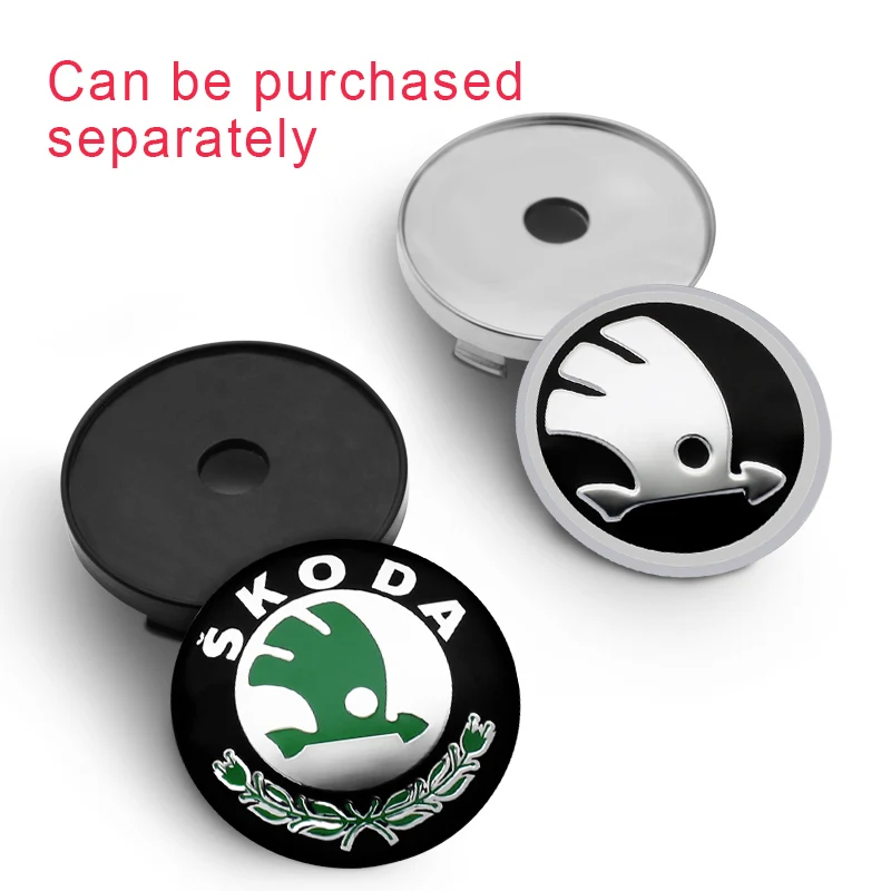 Наклейки на обод обода 4 шт. 56 мм + 60 мм для Центральная втулка колеса автомобиля Octavia Superb Rapid Kodiaq Karoq Kamiq