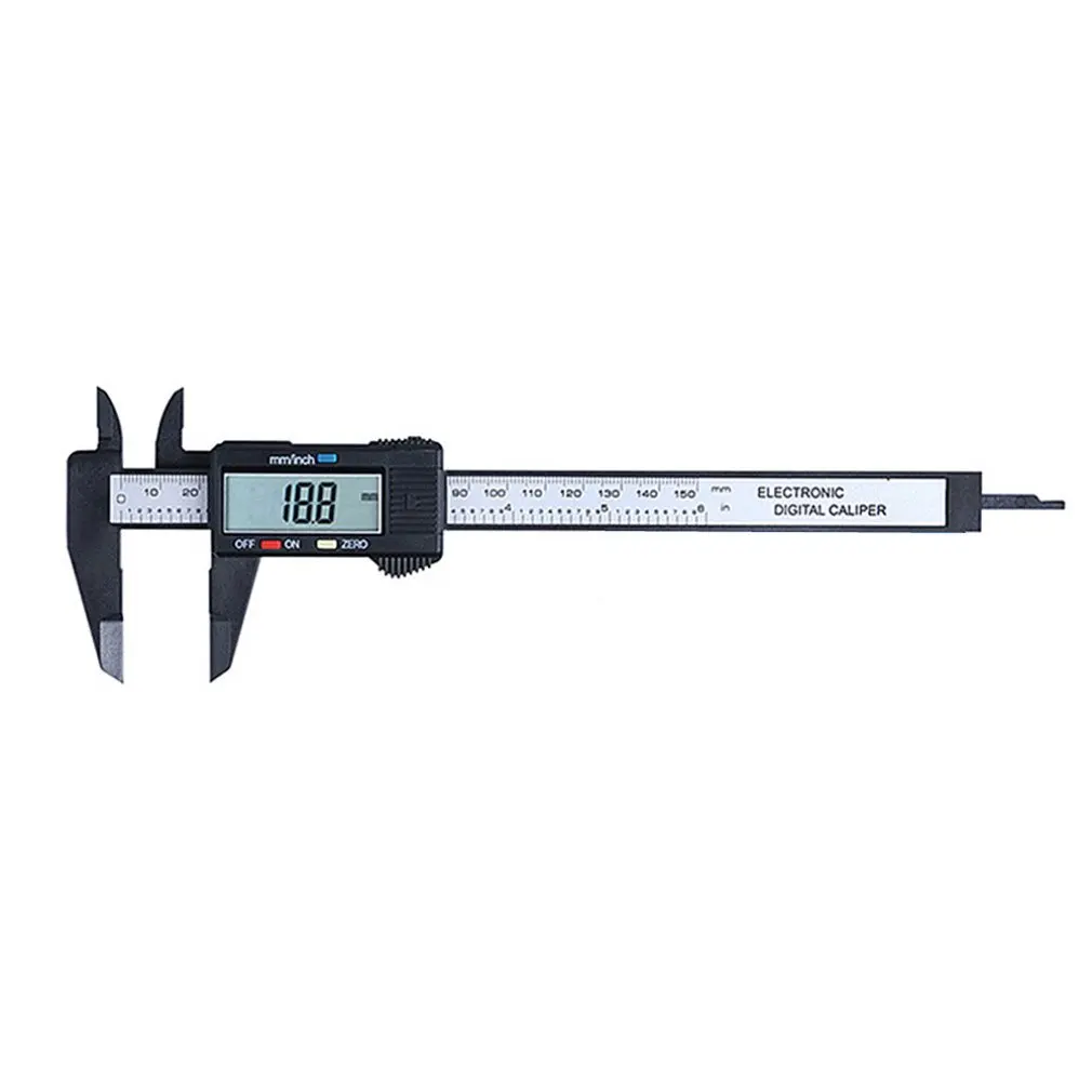 

Electronic Digital Caliper Carbon Fibre Vernier Calipers Plastic Gauge Micrometer Ruler Measuring Tools Instrument 150mm