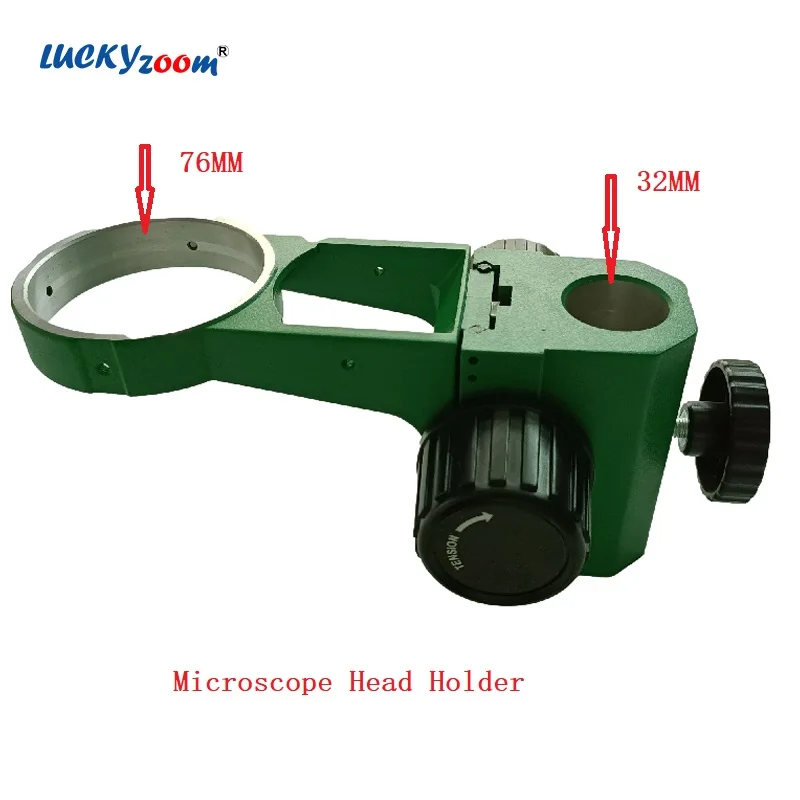 

Green 76MM Microscope Head Holder Adjustable Focus Arm For Binocular Trinocular Microscopio 32MM Pillar Stand Bracket