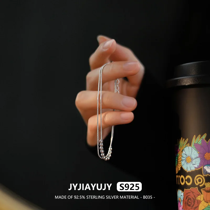 

Браслет JYJIAYUJY из серебра 100% пробы с двумя змеиными цепочками