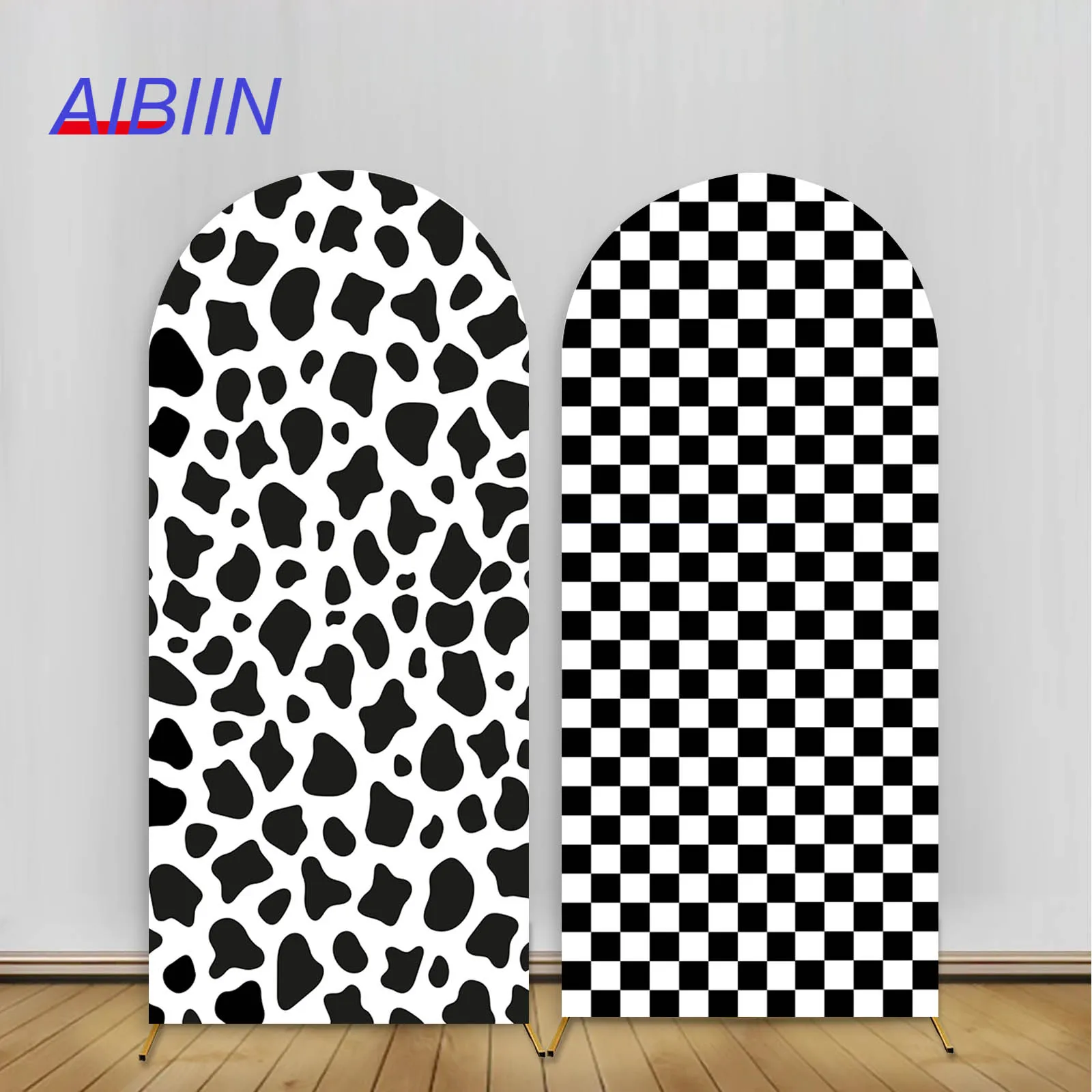 Сетка Арка Задний фон Крышка Гонки Черный Белый Шахматная доска Решетка Корова