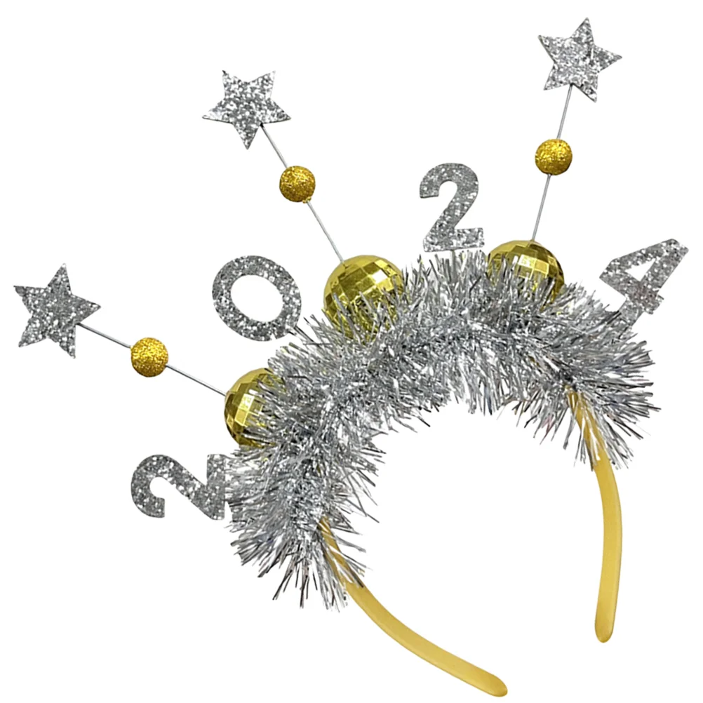 

New Year Theme Headband 2024 Headband Festival Hair Clasp Photo Prop Hair Band