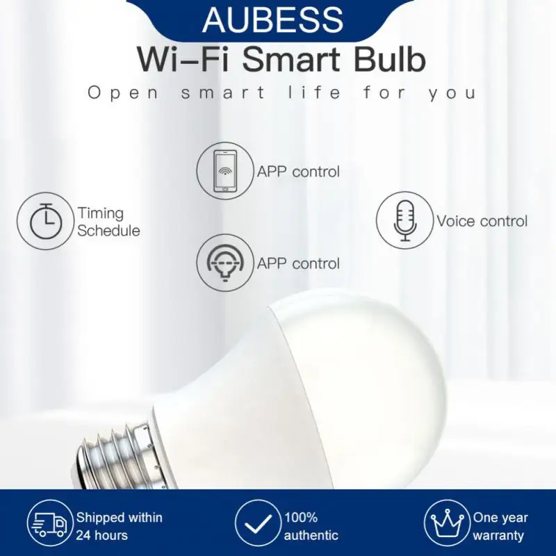 

Timing Control Led Light Bulb Voice Control E27 E26 B22 Wifi Bulb Dimmable 9w Work With Alexa Google Home Smart Light Bulb