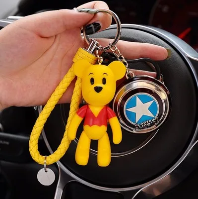 Креативный мультяшный популярный мрачный медведь Тедди кожаный ремешок брелок