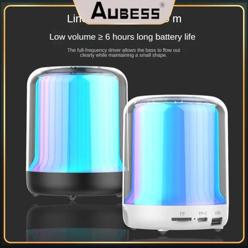 

Free To Connect Beautiful Audio Portable Color Led Desk Lamp 360 ° Surround Sound Effect Wireless Speaker Shocking Bass Effect