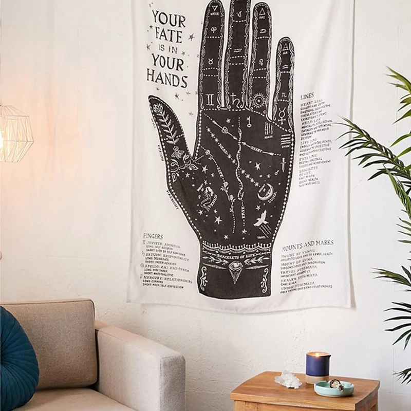 

Настенный Гобелен Palmistry кофейный Таро Tapiz настенный тканевый ковер Boho Witchcraft ковер домашний декор для стен