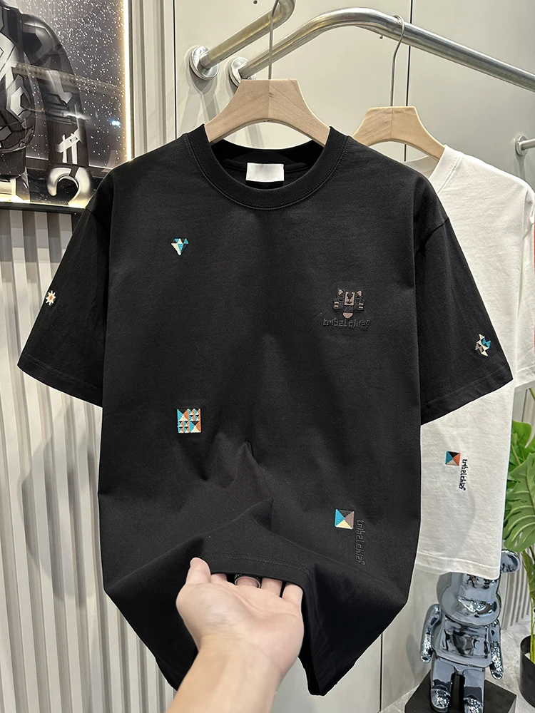 Мужская футболка Hong Kong Sle Design Sense с вышивкой и короткими рукавами модная мужская