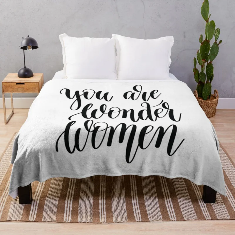 

Женское одеяло с вдохновляющими мотивами You Are Wonder Women, пушистое одеяло, большое бархатное одеяло s одеяла на заказ, хлопковое вязаное одеяло