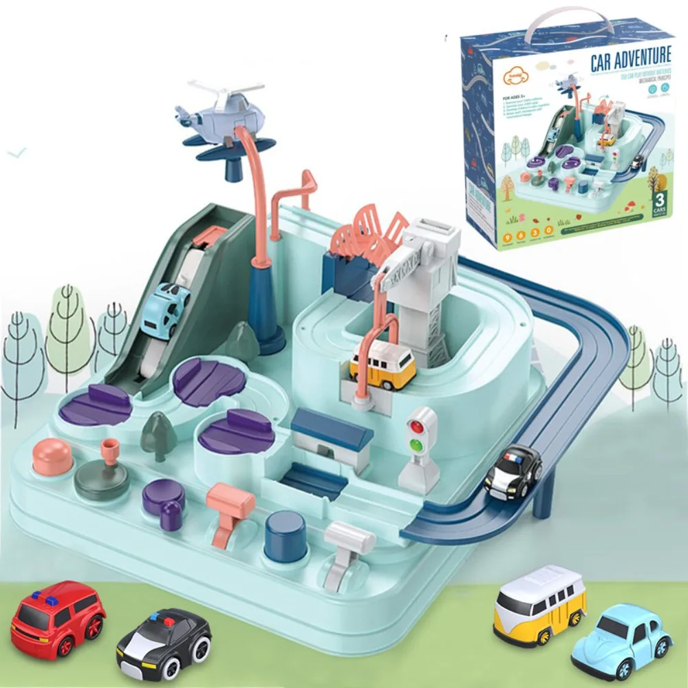 Для детей приключения по Монтессори инерционный трек-мозг игрушки гоночные автомобили гоночный Железнодорожный автомобиль игрушка
