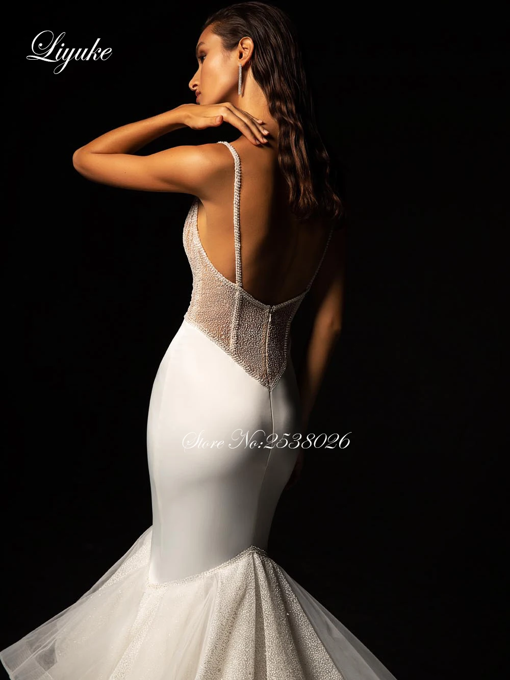 Роскошные свадебные платья Liyuke с бусинами и жемчугом юбка-годе со шлейфом в