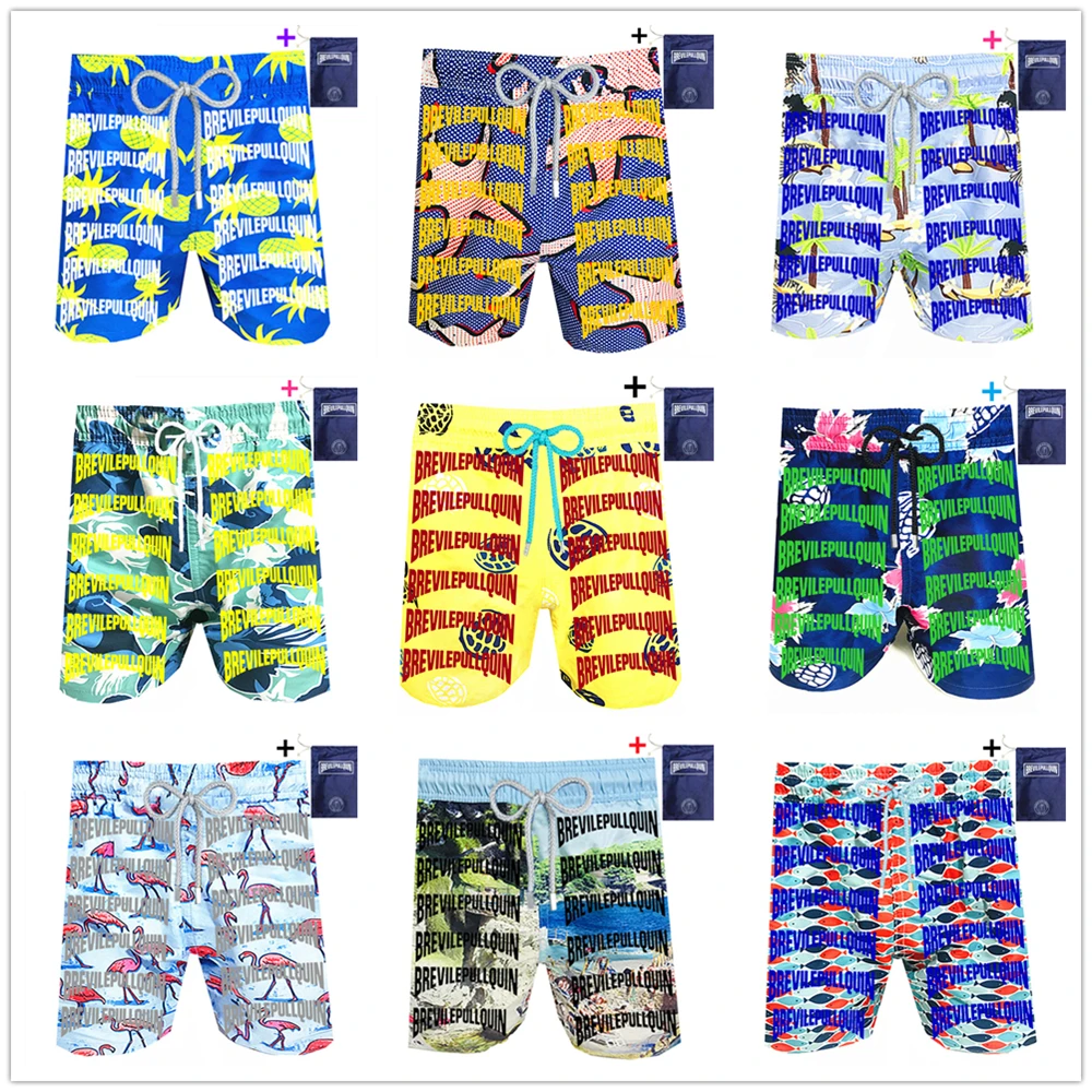 

Limited Editions 2022 Classic Brand Brevilepullquin Turtles Mermaid Pineapple Swimtrunks Swimwear Men Sexy Vilebre Board Shorts