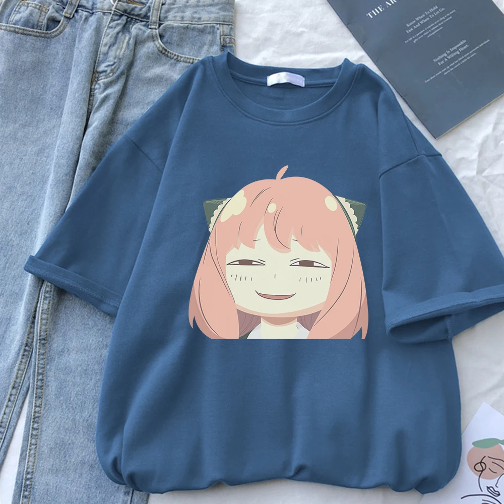 

Spy X Family Anya Smug-красочные аниме Kawaii женские футболки Повседневная качественная футболка дышащая брендовая футболка Модные топы