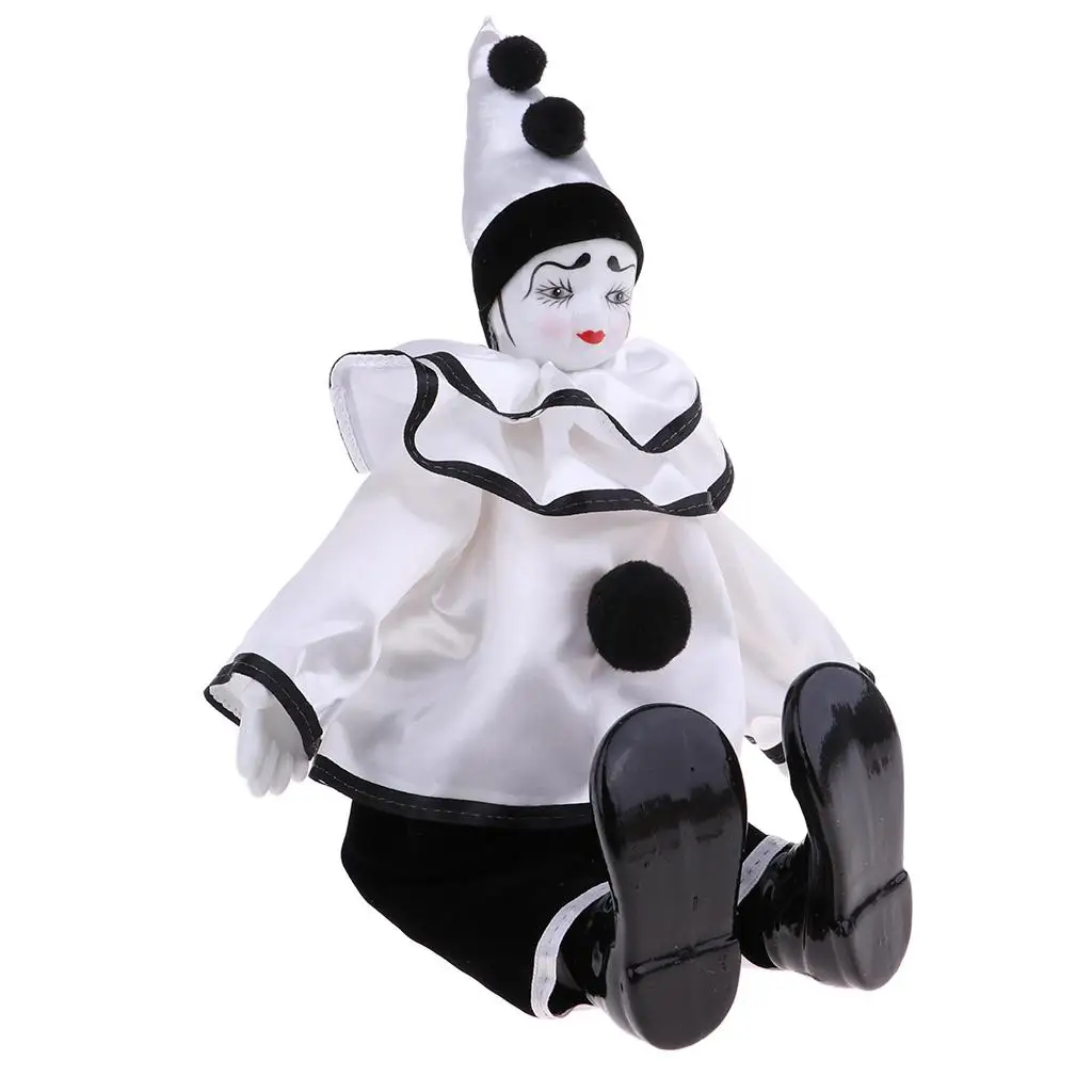 

35cm Porcelain Clown Doll with Beautiful Outfit And , Gift for